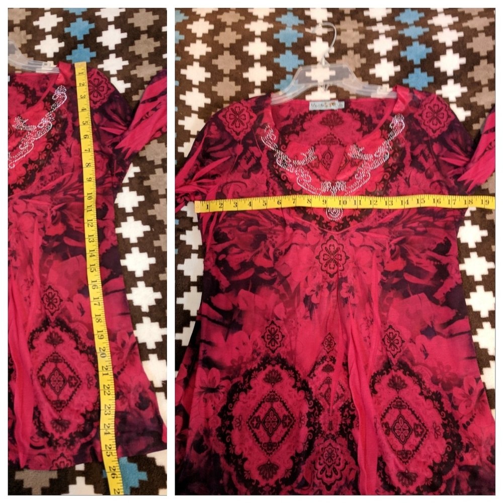 Used Unity World Wear Patterned Top Size PL - Picture 8 of 8